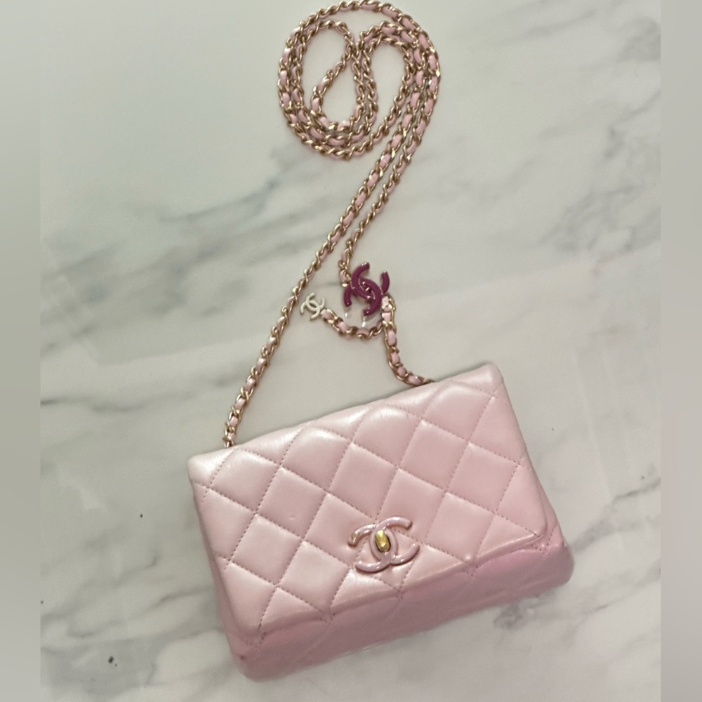 Chanel Pink Quilted Mini Flap Bag